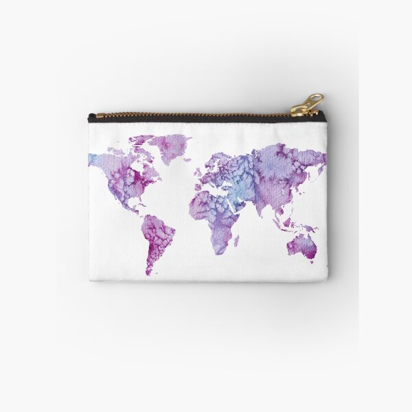 Item preview, World Map: Pink and Purple watercolor design  designed and sold by Sam Palahnuk.