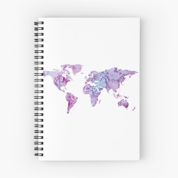 Item preview, World Map: Pink and Purple watercolor design  designed and sold by Sam Palahnuk.