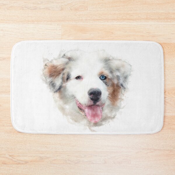 Item preview, Australian Shepherd Puppy Watercolour Artwork designed and sold by Typeglyphs.