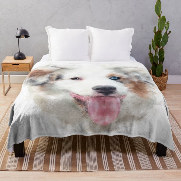 Item preview, Australian Shepherd Puppy Watercolour Artwork designed and sold by Typeglyphs.