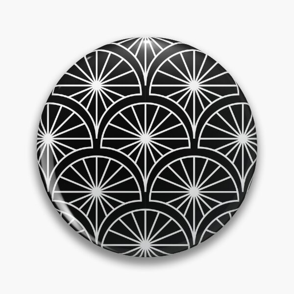 Item preview, Art Deco Pattern No 18 - Black and White - Dark Geometric Motif designed and sold by Millusti.