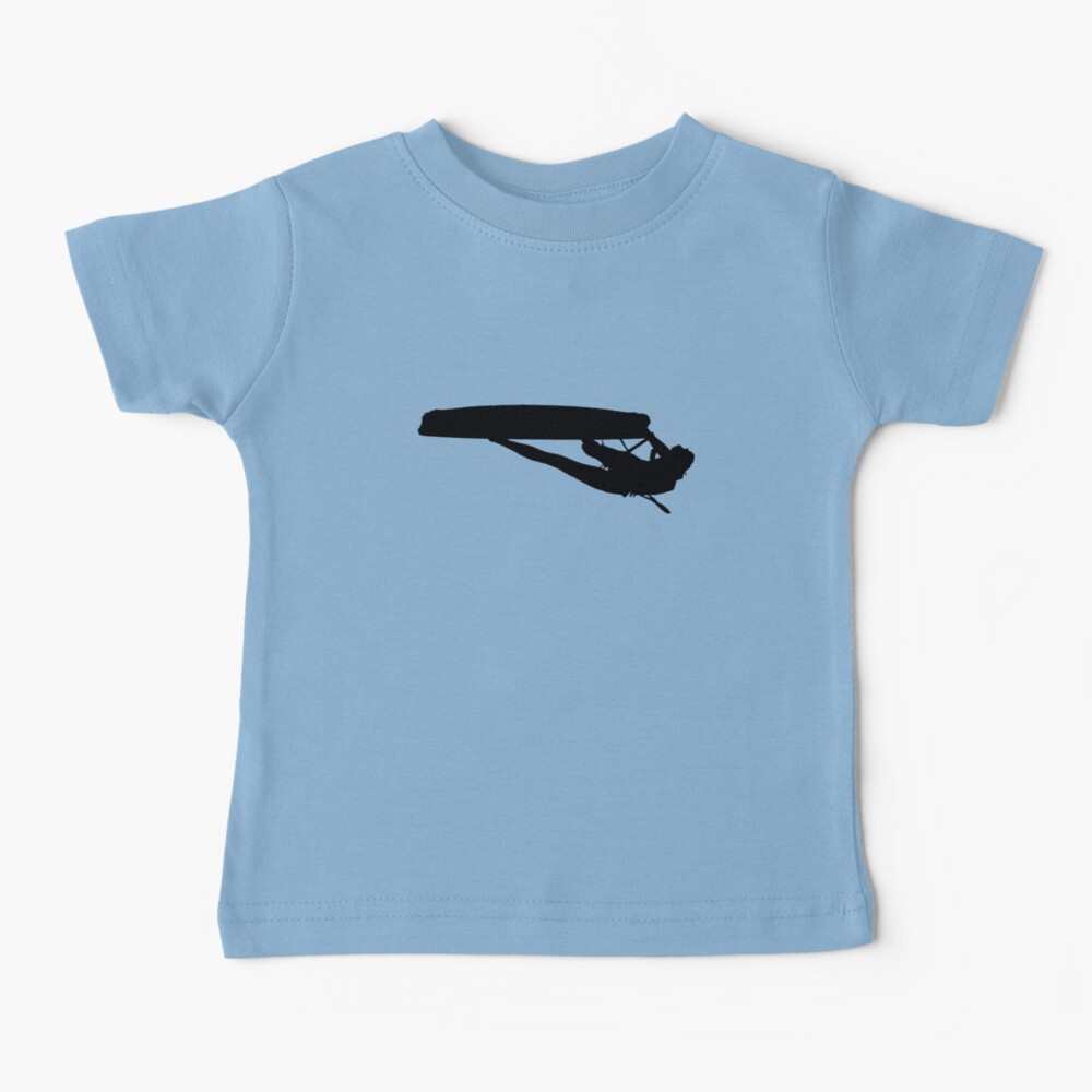Kiteboard And Kitesurfer As One Black Silhouette Vector Art  Baby T-Shirt