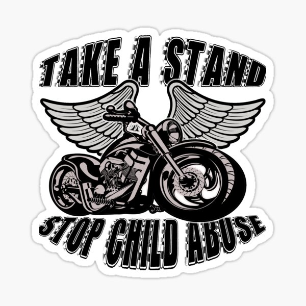 "Bikers Against Child Abuse Awareness Biker Motorcycle Rider" Sticker ...