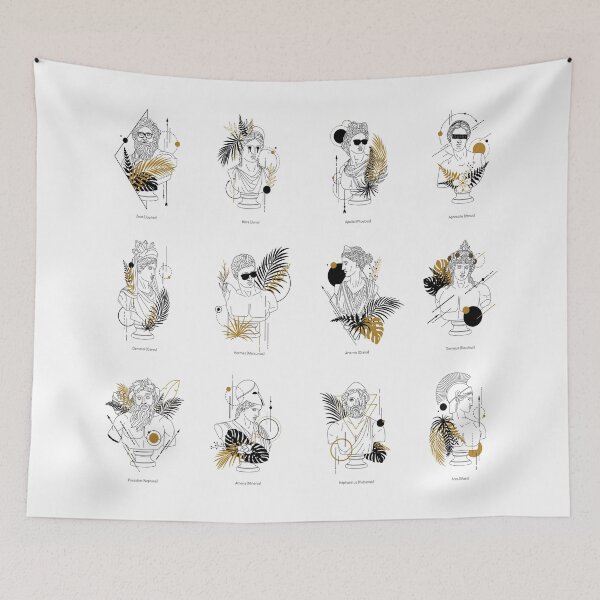 Item preview, illustration line art olympian gods set designed and sold by cute--world.