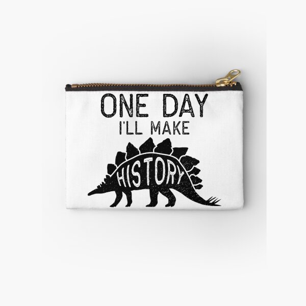 Item preview, One Day I'll Make History Dinosaur Shirt Distressed Black designed and sold by threadsmonkey.
