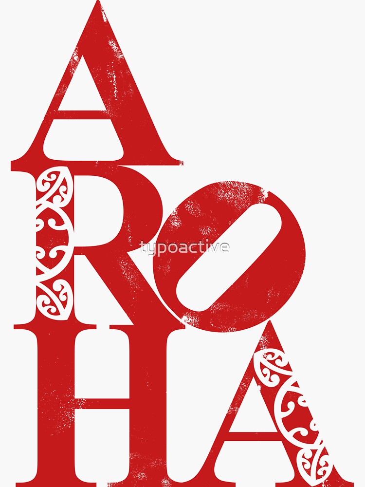 "Aroha (love for the people)" Sticker for Sale by typoactive Redbubble