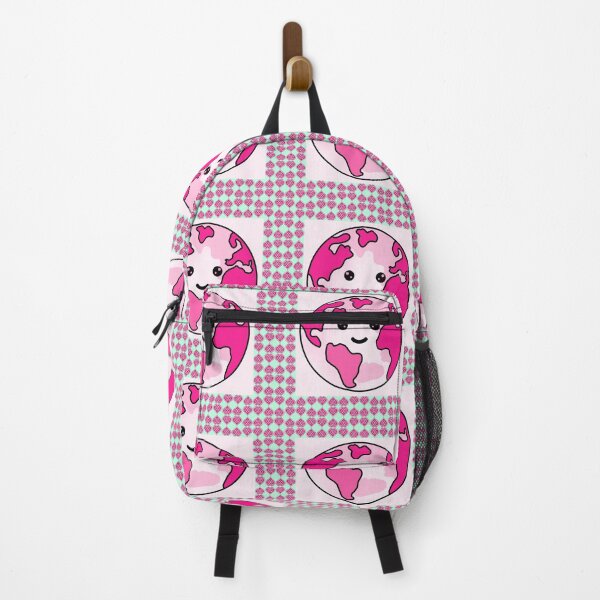 Item preview, The Smile Earth in Pink Fabric Seamless Pattern designed and sold by MyMemoriesArts.