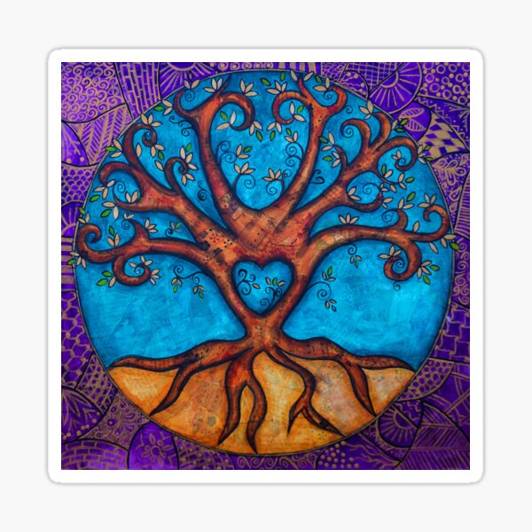 Tree of Life in Purple Sticker