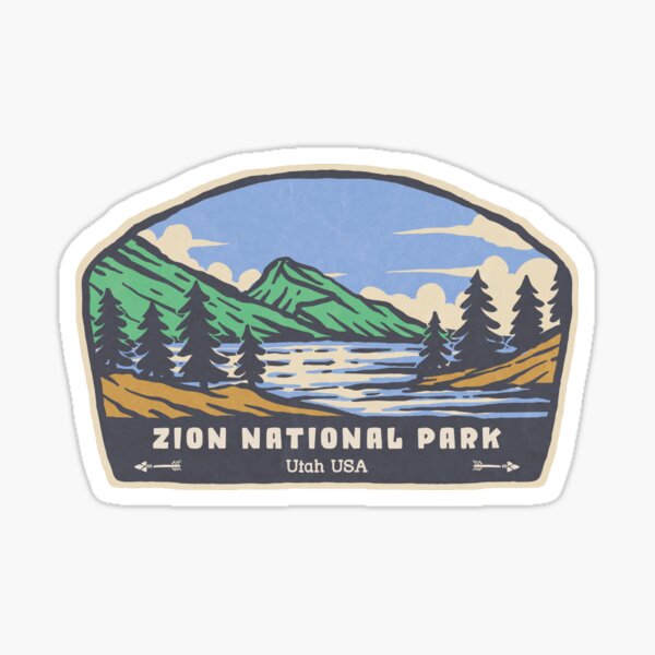 Vista previa del artículo con la obra «Lago de montaña vintage del Parque Nacional Zion», diseñado y vendido por JordanHolmes.