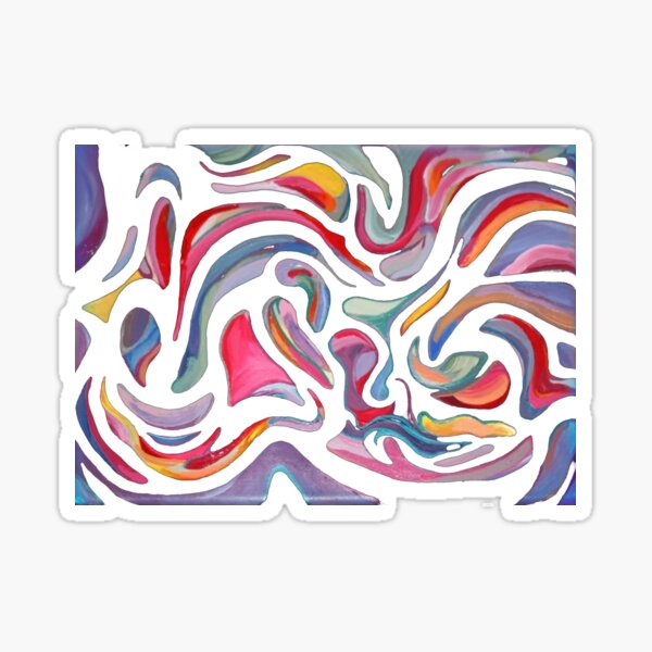 Abstract Flow Rainbow Trippy Sticker Sticker