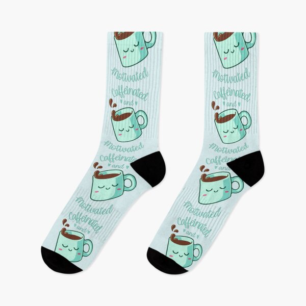 Item preview, Caffeinated And Motivated Cute Blue Coffee Cup  designed and sold by everything4eva.