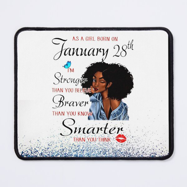 Item preview, Women Afros Just A Girl Born On January 28th African american Stunning Glitter Blue designed and sold by HelmaNowak.