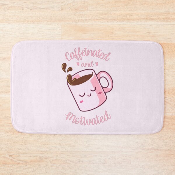 Item preview, Caffeinated And Motivated Cute Pink Coffee Cup  designed and sold by everything4eva.