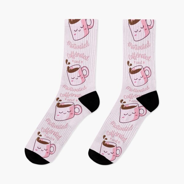 Item preview, Caffeinated And Motivated Cute Pink Coffee Cup  designed and sold by everything4eva.