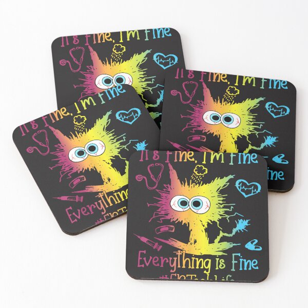 Item preview, Er Tech Life It's Fine I'm Fine Everything Is Fine Colorful Cat designed and sold by MasinDontrae.
