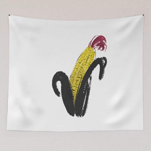 Item preview, Chinese Beautiful corn ink art digital watercolor art design designed and sold by MsLuciaStore.