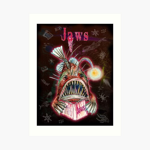 Angler Fish Reads Jaws Art Print