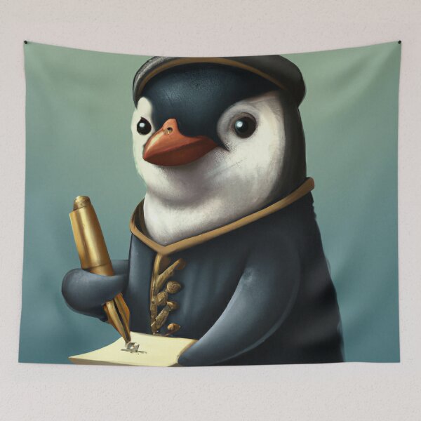 Aperçu de l'œuvre Le pingouin est un scribe créée et vendue par NickHasling.