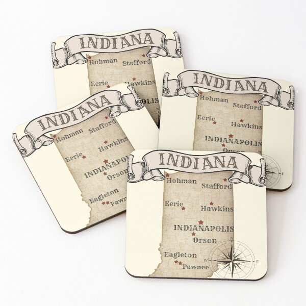 Item preview, Vintage Map Indiana TV show cities designed and sold by Oliver-B.