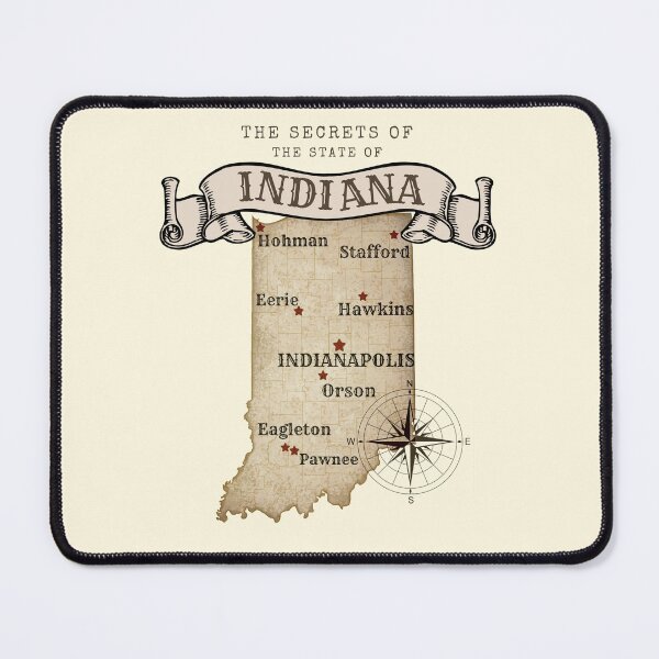 Item preview, Vintage Map Indiana TV show cities designed and sold by Oliver-B.
