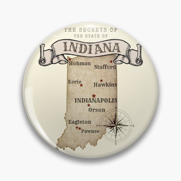 Item preview, Vintage Map Indiana TV show cities designed and sold by Oliver-B.
