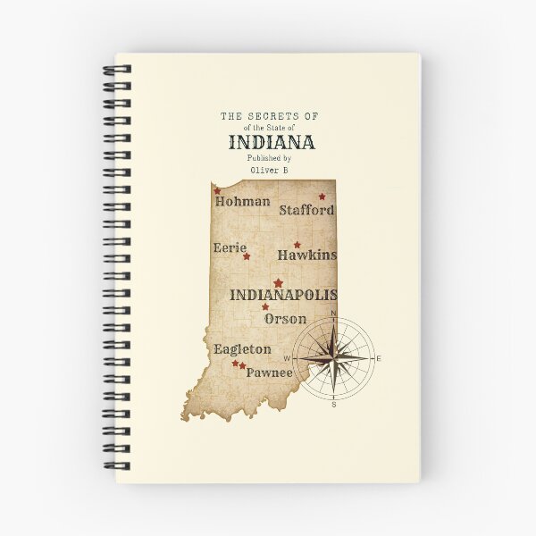 Item preview, Vintage Map Indiana TV show cities designed and sold by Oliver-B.