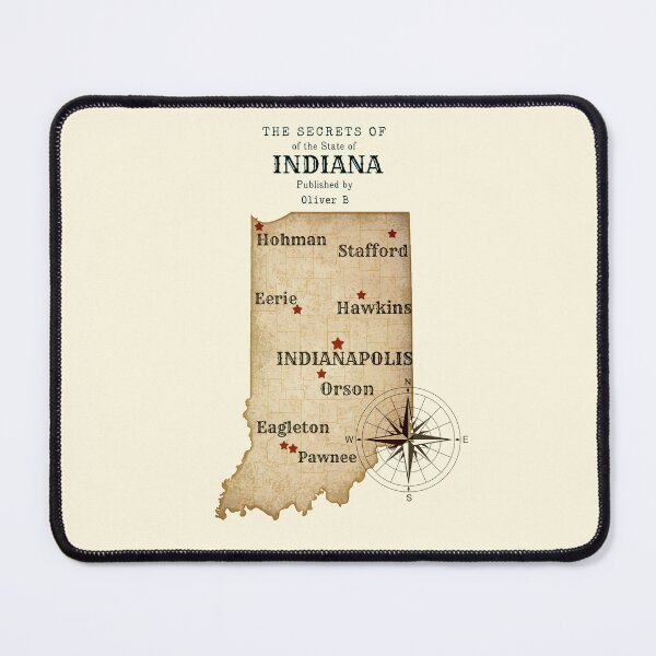 Item preview, Vintage Map Indiana TV show cities designed and sold by Oliver-B.