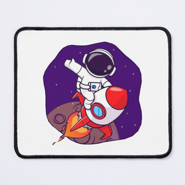 Item preview, Cute astronaut riding a rocket on the moon in space. designed and sold by BEAUTY ⭐⭐⭐⭐⭐.