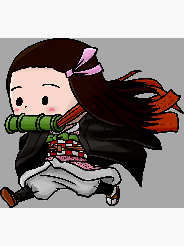 Anime Girl Chibi Nezuk0 Running Poster For Sale By Marylivingsj Redbubble