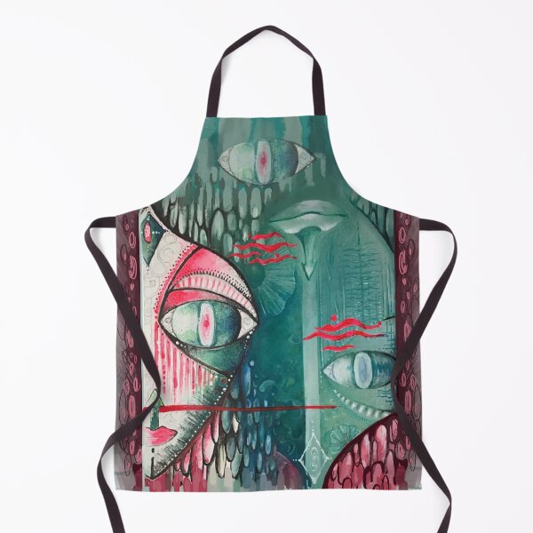 Item preview, Psychedelic visionary tribal alien mask under water sea designed and sold by Lunarjart.