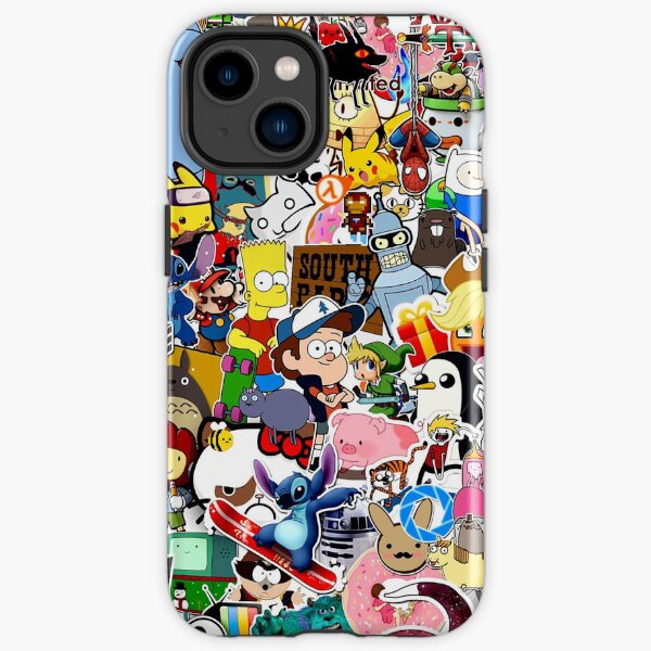 Cartoon  Characters Collage iPhone Tough Case
