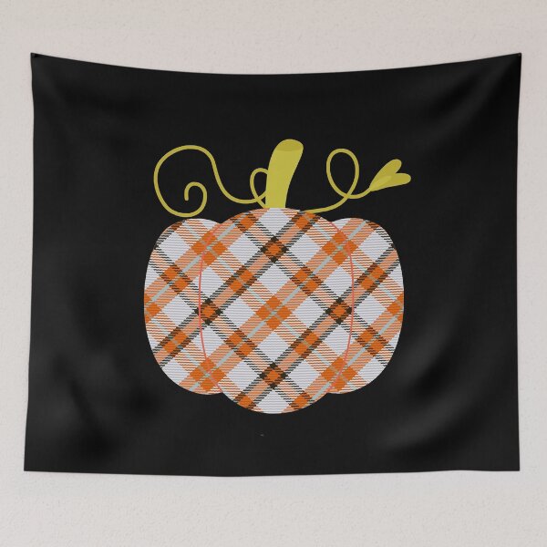 Item preview, Fall Vibes Autumn Pumpkins Vintage Retro Halloween Thanksgiving Plaid designed and sold by SunfullyYours.