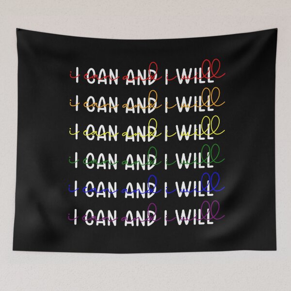 Item preview, I Can and I Will - Rainbow Overlay Text - White Base Writing designed and sold by GWTF-Designs.