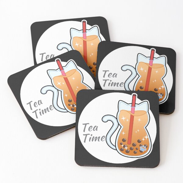 Item preview, Boba Lover Kitty Glass designed and sold by SleepyTimeTales.