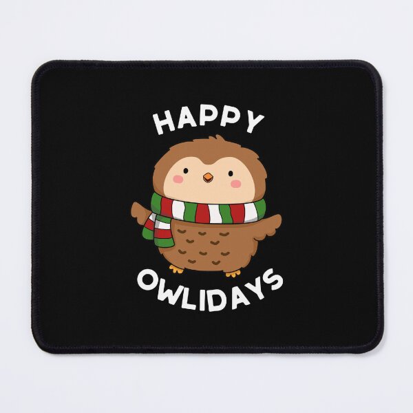 Item preview, Happy Owlidays Funny Christmas Owl Puns  (Dark BG) designed and sold by punnybone.