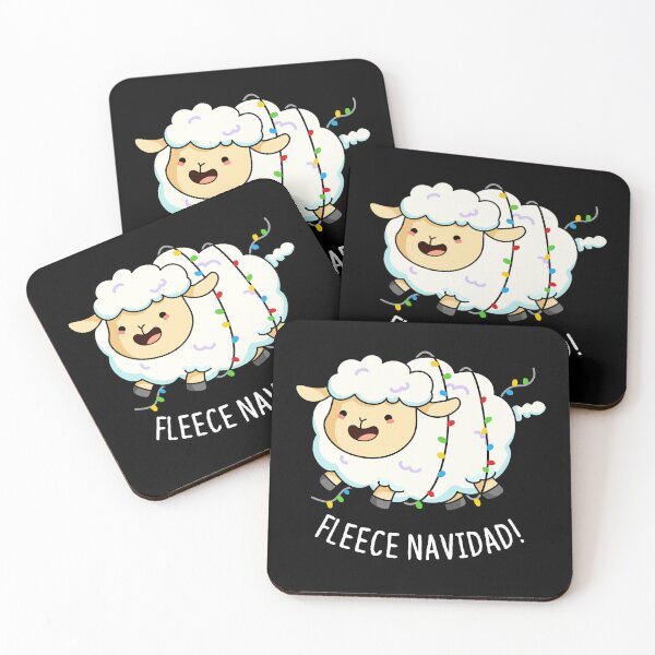 Item preview, Fleece Navidad Funny Christmas Sheep Puns (Dark BG) designed and sold by punnybone.