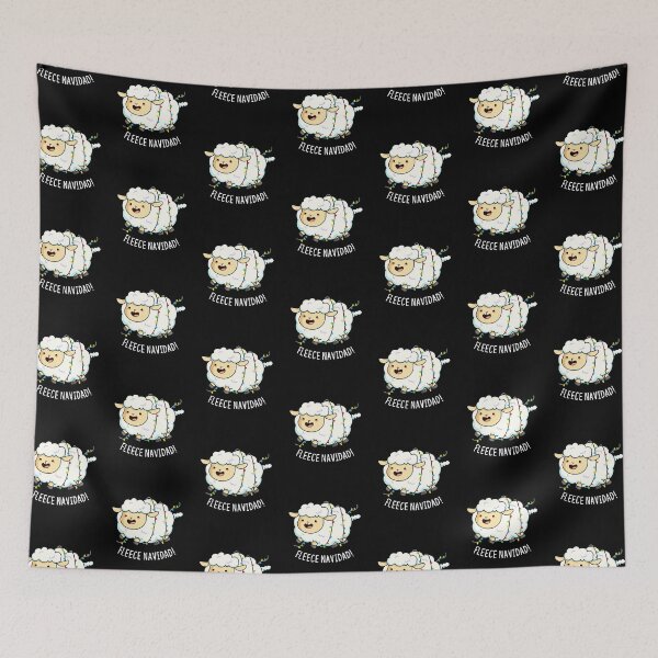 Item preview, Fleece Navidad Funny Christmas Sheep Puns (Dark BG) designed and sold by punnybone.