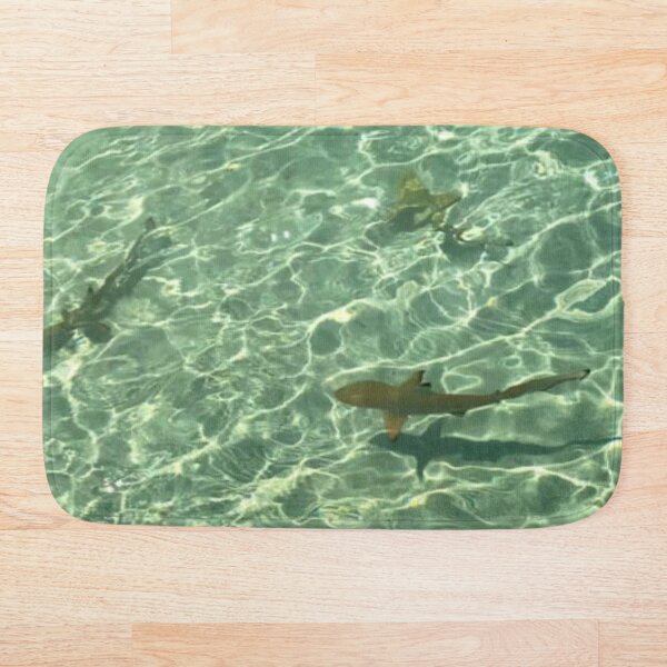 Item preview, Crystal Aqua Blue Clear Ocean Water With Little Sharks designed and sold by lets-travel.