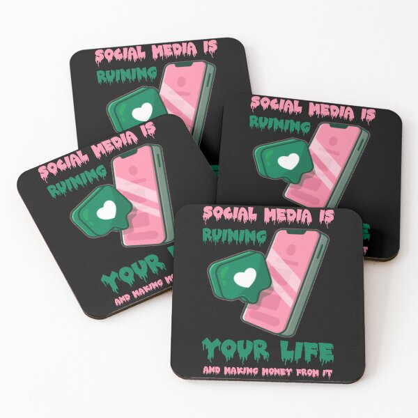 Item preview, Social Media Is Ruining Your Life Pink, Green designed and sold by everything4eva.