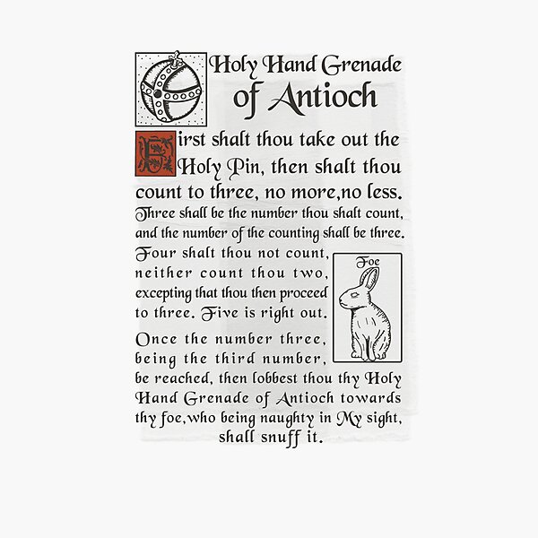 Item preview, Holy Hand Grenade Script Sticker designed and sold by RamonaTeal.