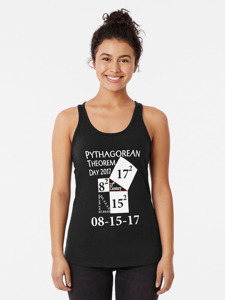 Thumbnail 1 of 3, Racerback Tank Top, Pythagorean theorem day 2017 Shirt designed and sold by RithaMatch.