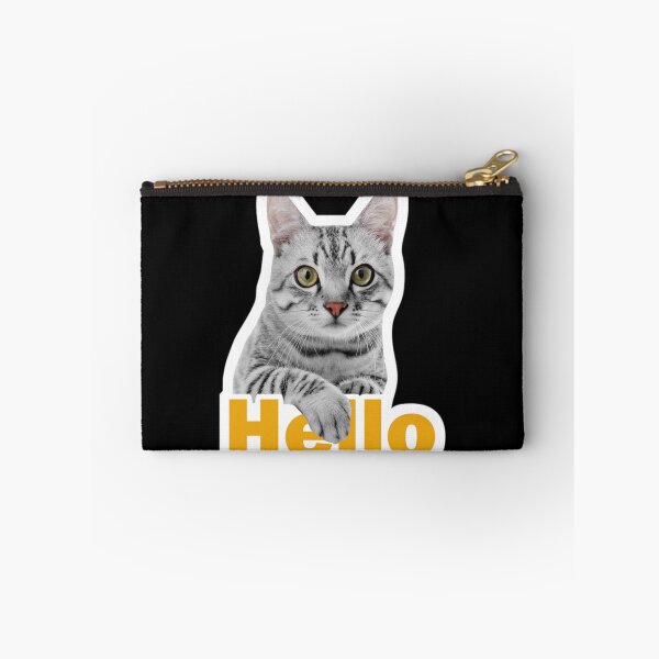 Item preview, cute cat saying hello- funny designed and sold by Pritam chamiyal.