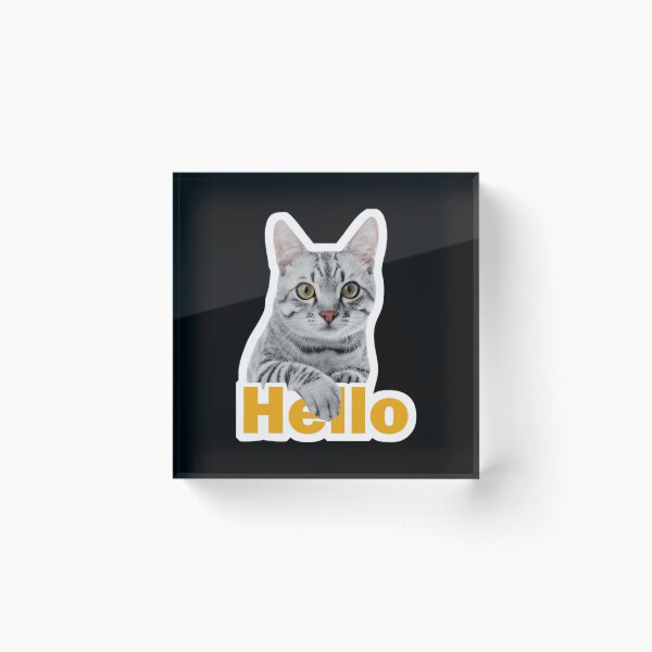 Item preview, cute cat saying hello- funny designed and sold by Pritam chamiyal.