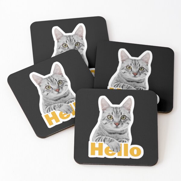 Item preview, cute cat saying hello- funny designed and sold by Pritam chamiyal.