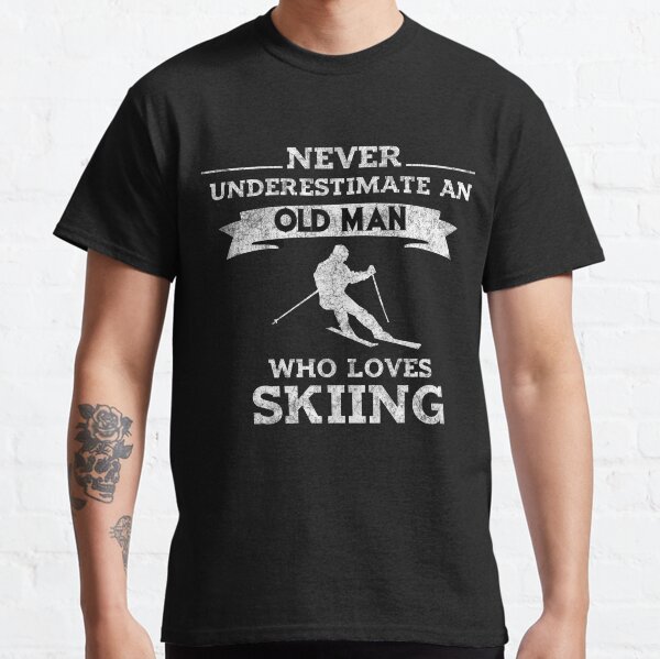Old Man Skiing Senior Citizen Ski Gift Classic T-Shirt