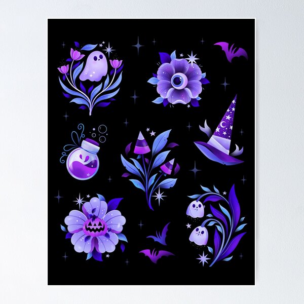 Item preview, Floral pastel Halloween  designed and sold by Texdoodles.