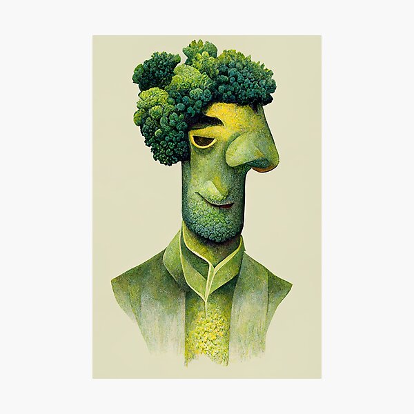 Item preview, Broccoli Head Man! designed and sold by DelightfulArts.