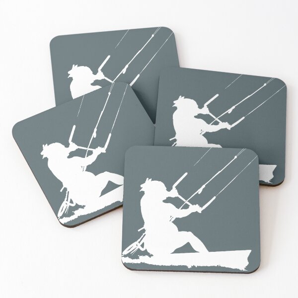 Item preview, Kitesurfer Action Water Sports Artistic White Silhouette designed and sold by taiche.