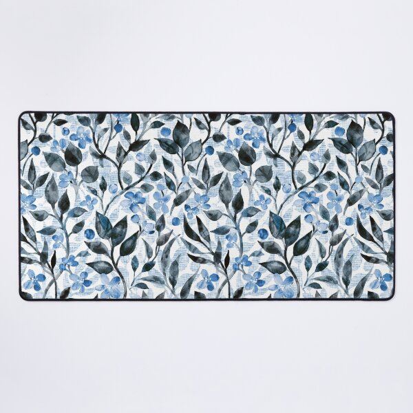 Item preview, Leaves and Blooms in Charcoal and Blueberry designed and sold by micklyn.