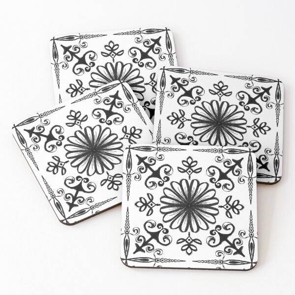 Item preview, Intricate Ironwork Style Pattern Bold Black and White Abstract designed and sold by ArticLotusShop.